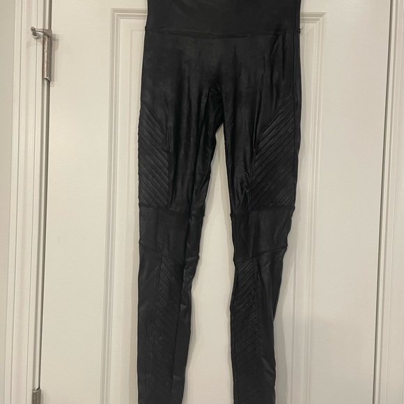 Spanx Faux Leather Moto Leggings Black S SPANX - Picture 2 of 6